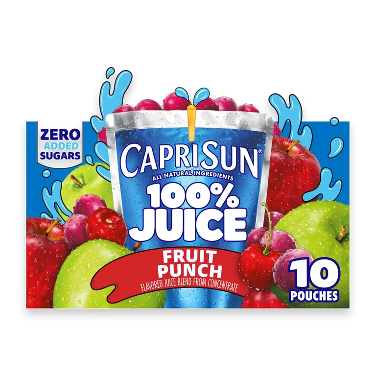 100% Juice Fruit Punch Naturally Flavored Juice Box Pouches