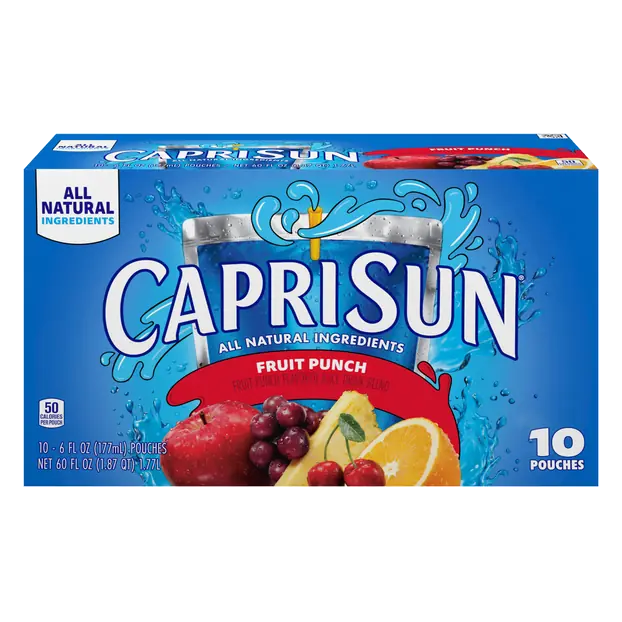 All Natural Fruit Punch Juice Drink Pouches - 10 pk
