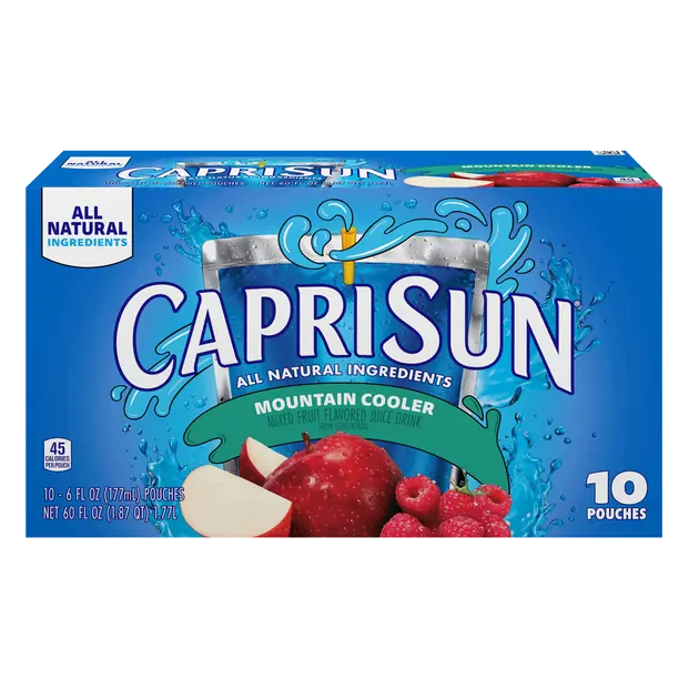All Natural Mountain Cooler Juice Drink Pouches - 10 pk