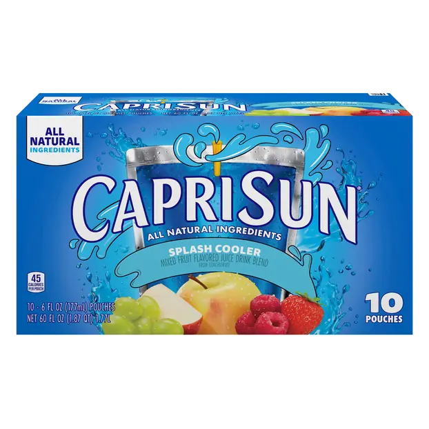 All Natural Splash Cooler Juice Drink Pouches - 10 pk