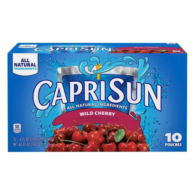 All Natural Wild Cherry Juice Drink Pouches - 10 pk