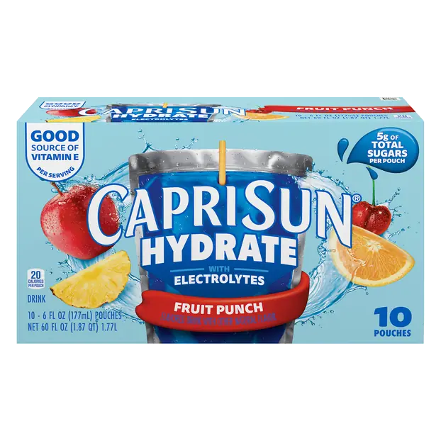 Hydrate with Electrolytes Fruit Punch Flavored Drink - 10 pk