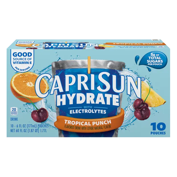 Hydrate with Electrolytes Tropical Punch Flavored Drink - 10 pk