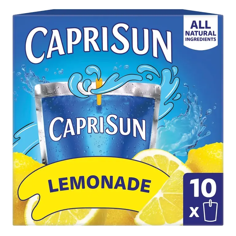 Capri Sun Lemonade Juice Boxes, 10pk/6 fl oz Pouches: No Artificial Colors, No Artificial Flavors, No Preservatives