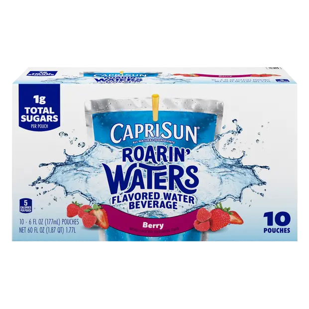 Roarin' Waters Berry Flavored Beverage Pouches - 10 pk