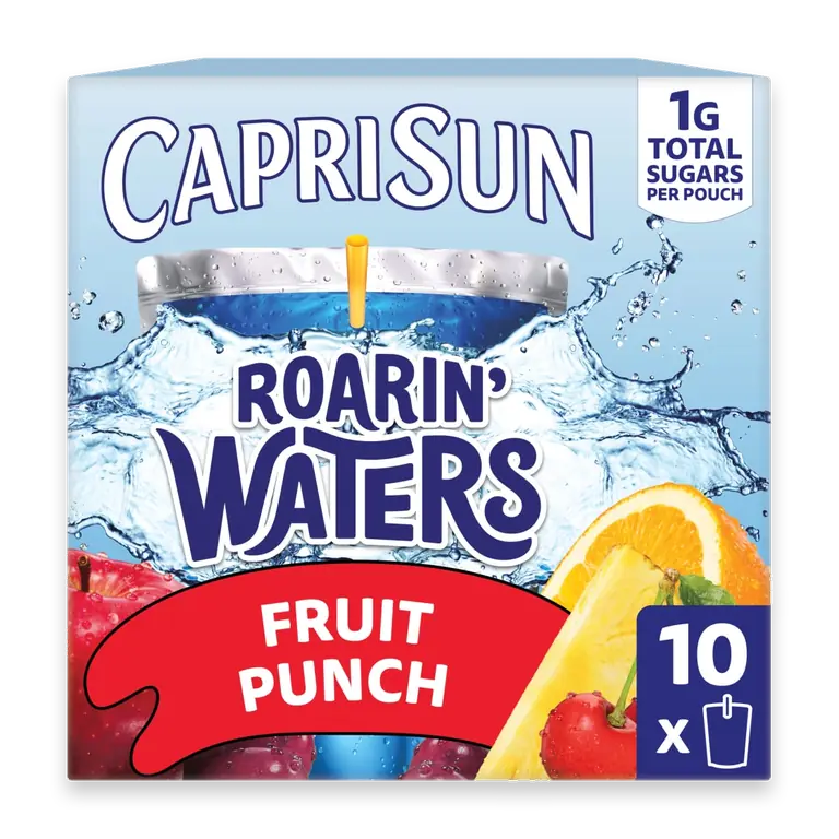 Roarin' Waters Fruit Punch Wave Flavored Water Kids Drink Pouches