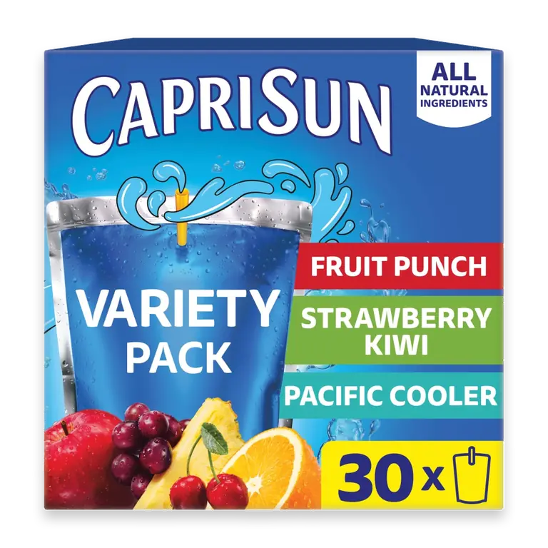 Variety Pack with Fruit Punch, Strawberry Kiwi & Pacific Cooler Juice Box Pouches