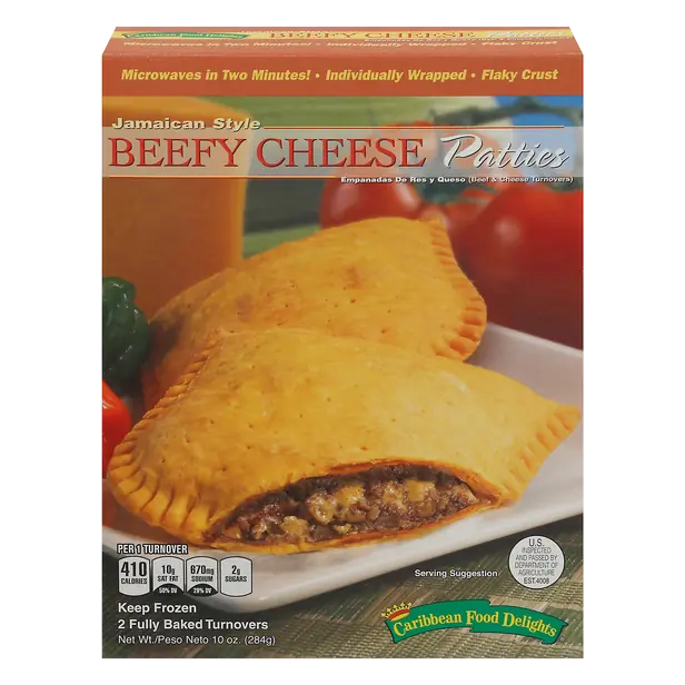 Jamaican Style Beefy Cheese Patties - 2 ct Frozen