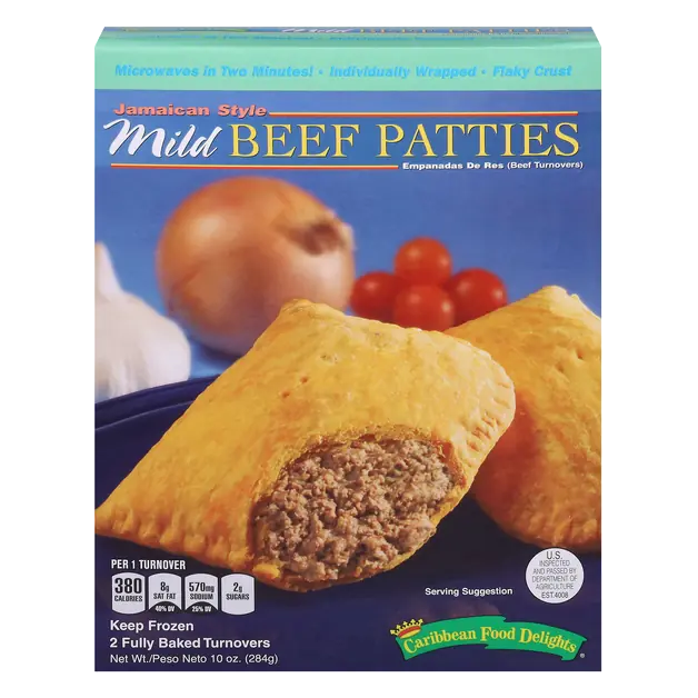 Jamaican Style Mild Beef Patties - 2 ct Frozen