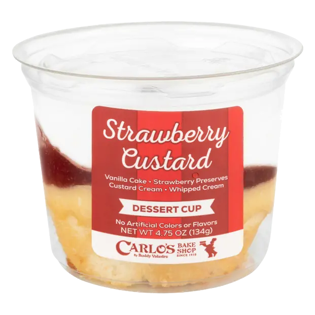 Strawberry Custard Dessert Cup Refrigerated
