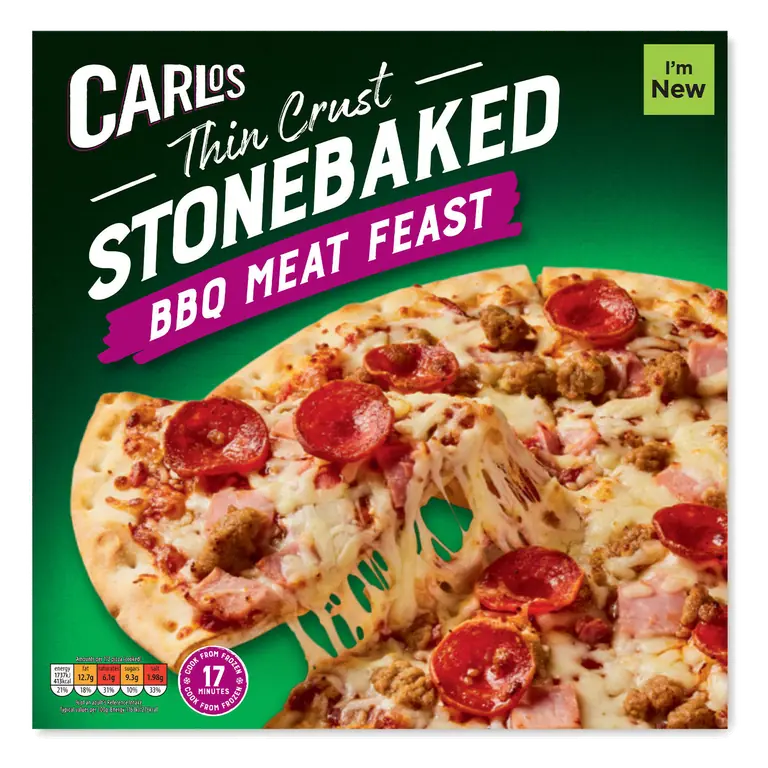 Thin Crust Stonebaked BBQ Meat Feast Pizza
