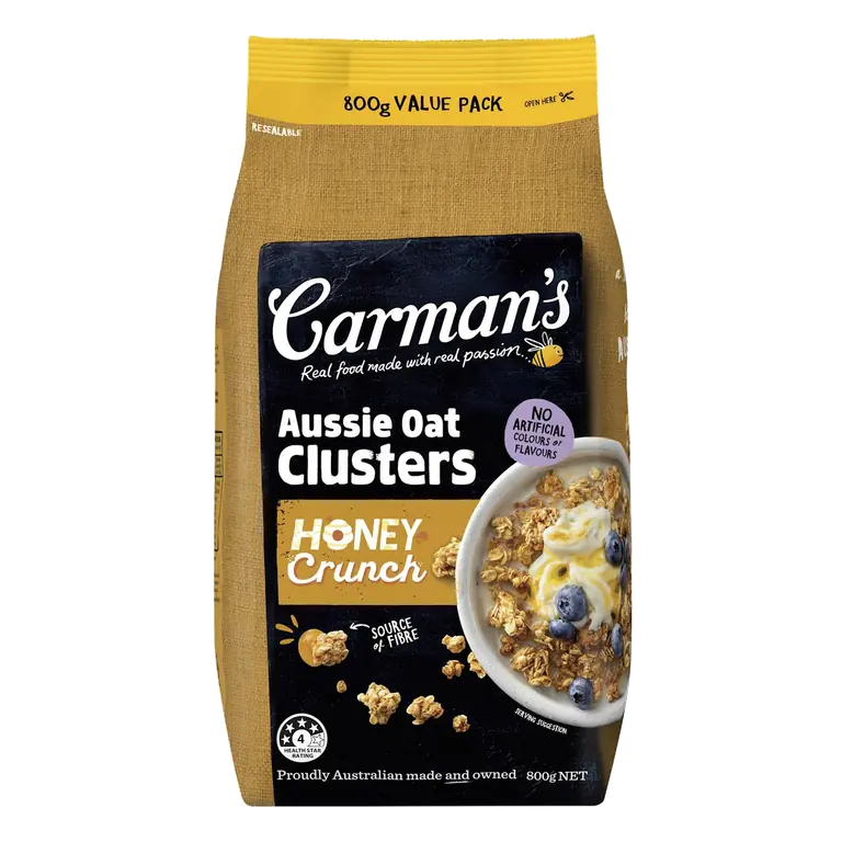 Clusters Cereal Crunchy Honey