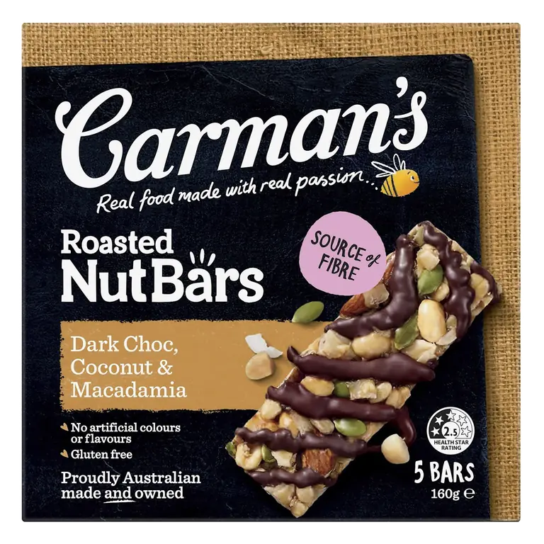 Dark Choc Macadamia Coconut Nut Bars