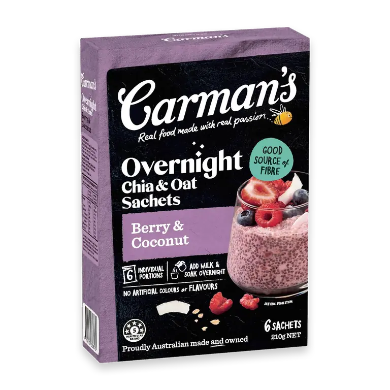 Overnight Chia & Oat Sachets Berry & Coconut