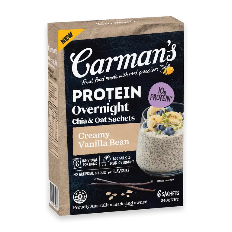 Protein Overnight Chia & Oat Sachets Creamy Vanilla Bean