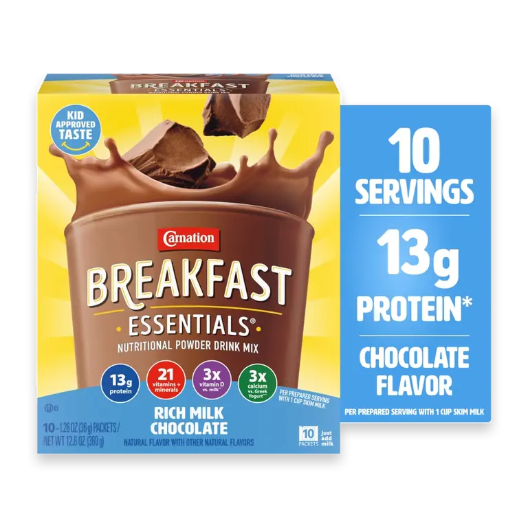 Breakfast Essentials Powder Breakfast Drink Mix Chocolate Shake Packets