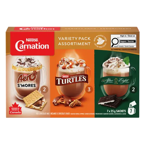 Nestlé Carnation Hot Chocolate Mix Variety Pack 7 x 25 g
