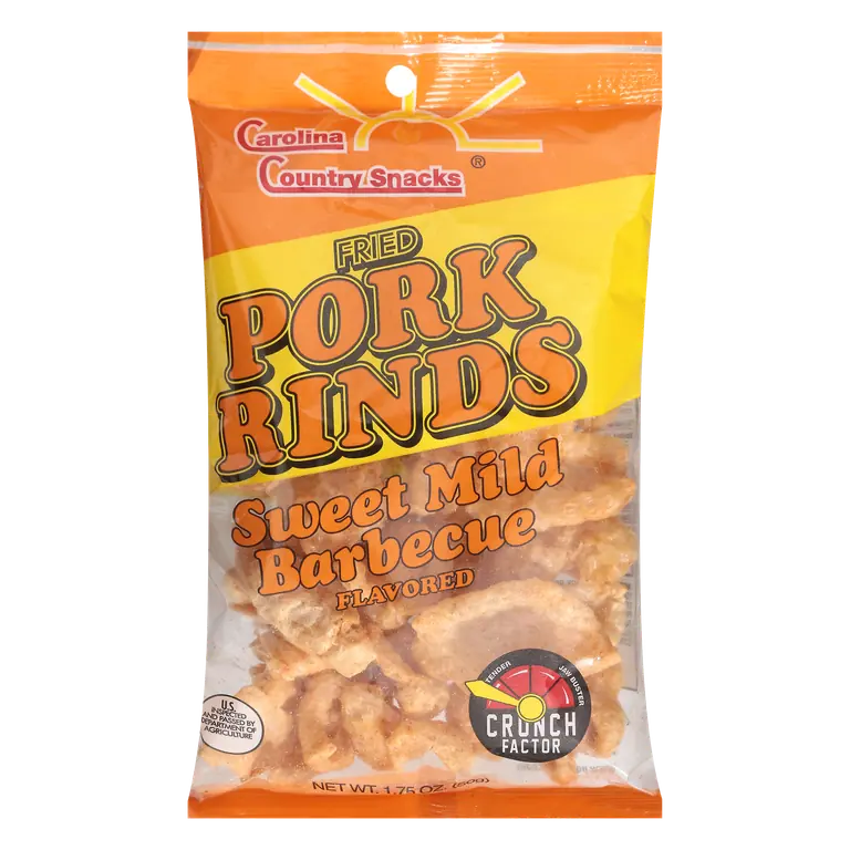 Snacks Fried Pork Rinds Sweet Mild Barbecue