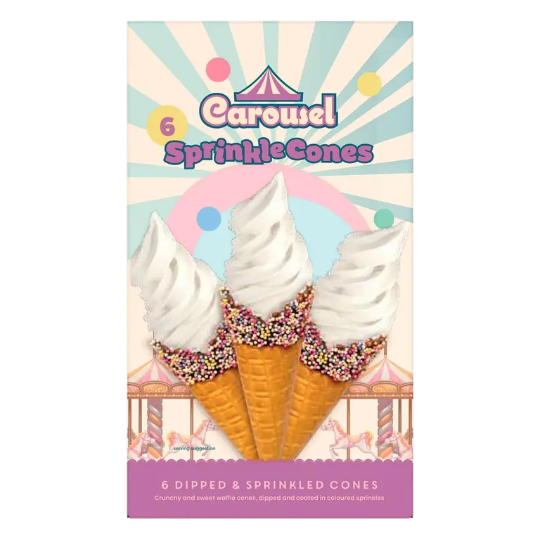 Dipped Waffle Cones With Sugar Sprinkles