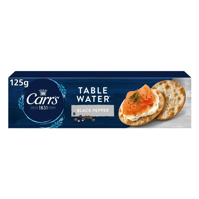 Table Water Cracked Black Pepper Crackers 125g