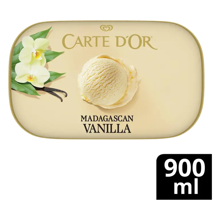 Carte D'or Madagascan Vanilla Ice Cream Tub 900 ml