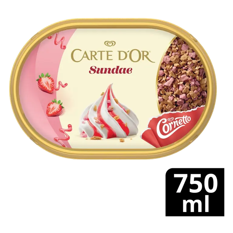 Sundae Strawberry Ice Cream Tub 750ml