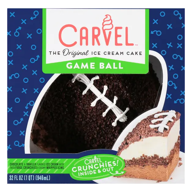 Limited Edition Game Ball Ice Cream Cake with Crunchies Frozen