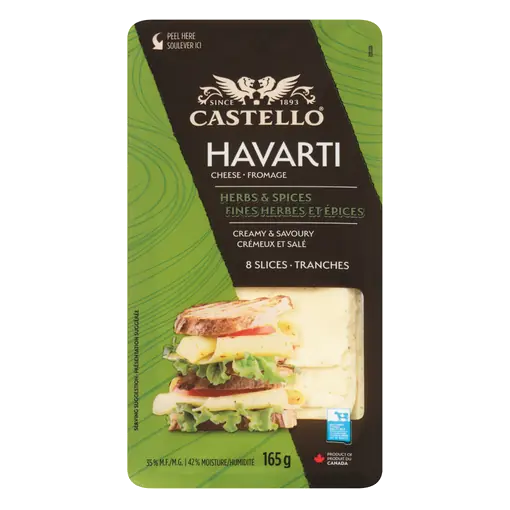 Sliced Cheese Havarti Herbs & Spices 8 Slices 165 g