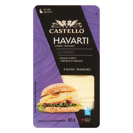 Sliced Cheese Havarti Jalapeno 8 Slices 165 g