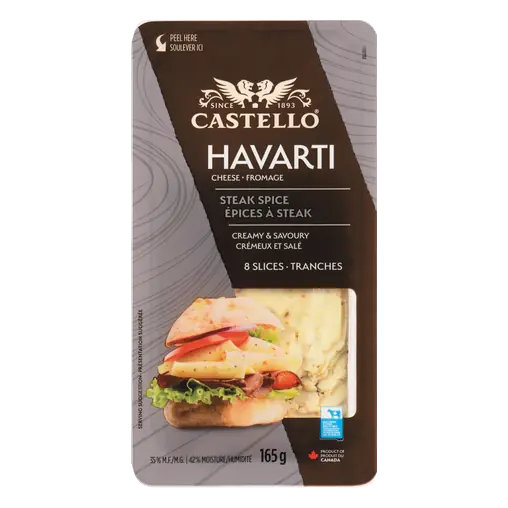 Sliced Cheese Havarti Steak Spice 8 Slices 165 g