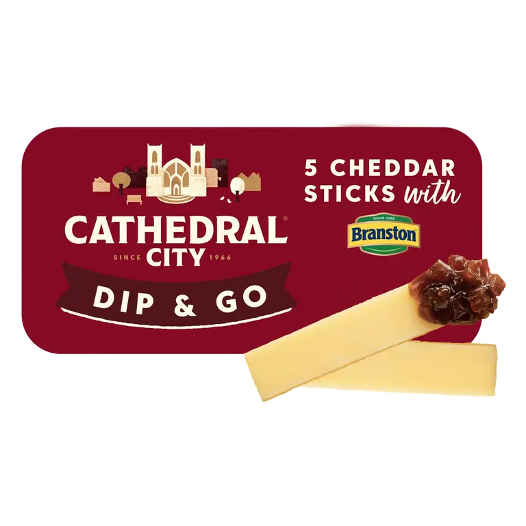 Cathedral City 5 Cheddar Cheese Sticks with Branston Pickle Dip 60g