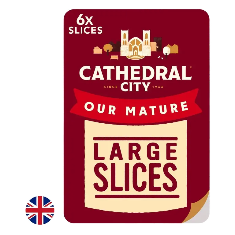 6 Large Mature Cheddar Cheese Slices