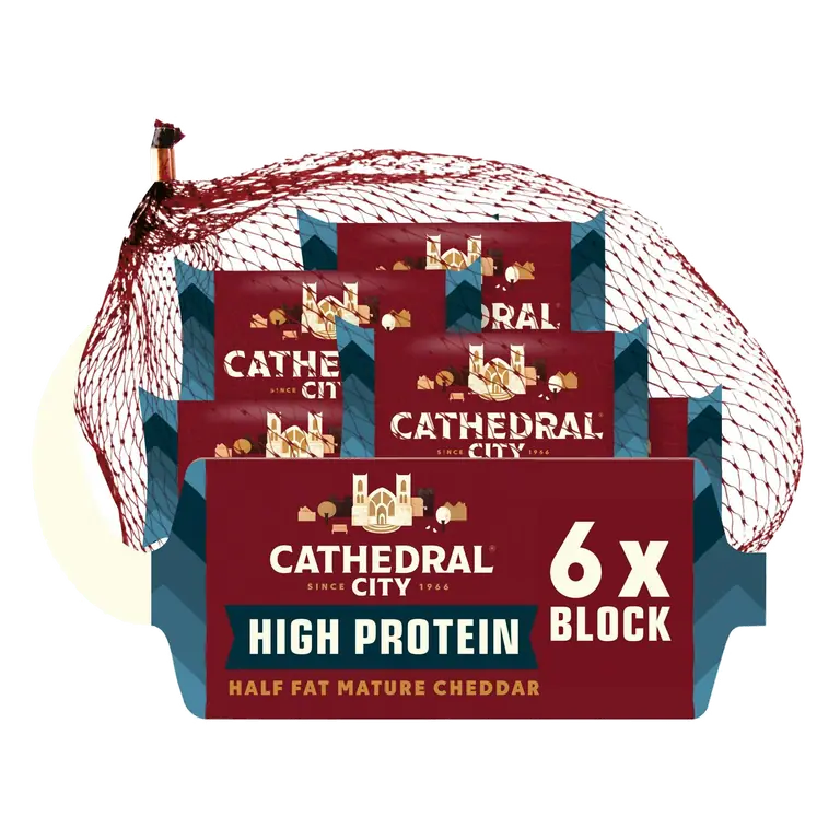 High Protein Half Fat Mature Cheddar Cheese Mini Blocks 6x20g