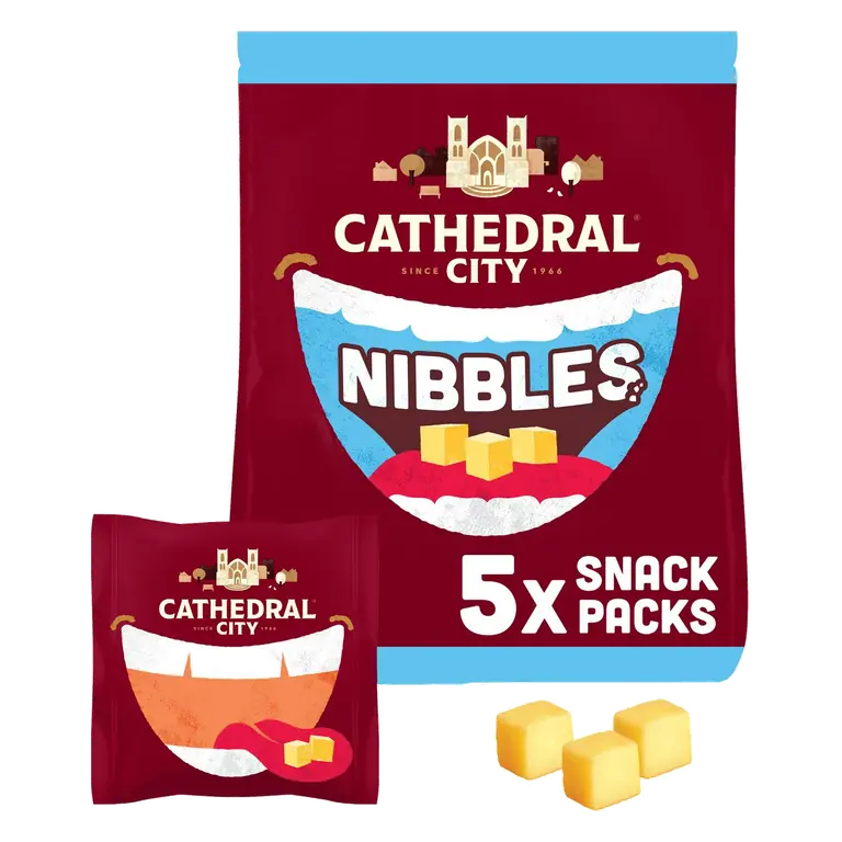 Kids Snack Nibbles Mild Lighter Cheddar Cheese 5x16g