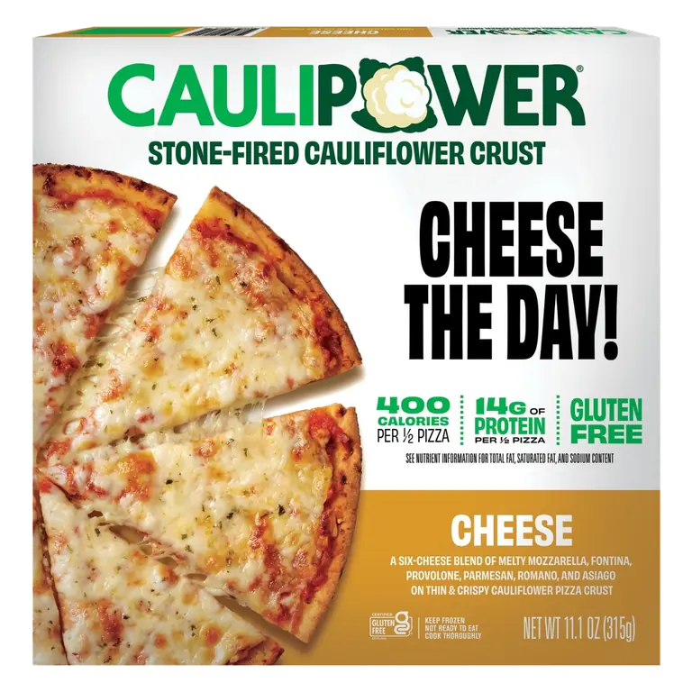 Cheese Lovers a Six-Cheese Blend of Melty Mozzarella, Fontina, Provolone, Parmesan, Romano & Asiago with Zesty Tomato Sauce On Our Stone-Fired Cauliflower Crust Pizza
