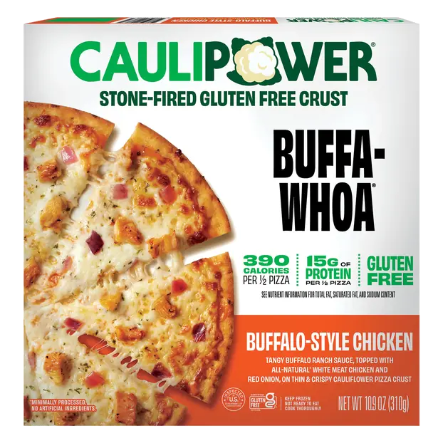 Gluten Free Cauliflower Crust Buffalo Style Chicken Pizza