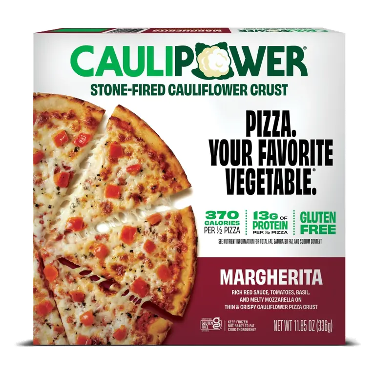 Margherita Juicy Tomatoes, Melty Mozzarella, Parmesan & Zesty Tomato Sauce On Our Stone-Fired Cauliflower Crust Pizza