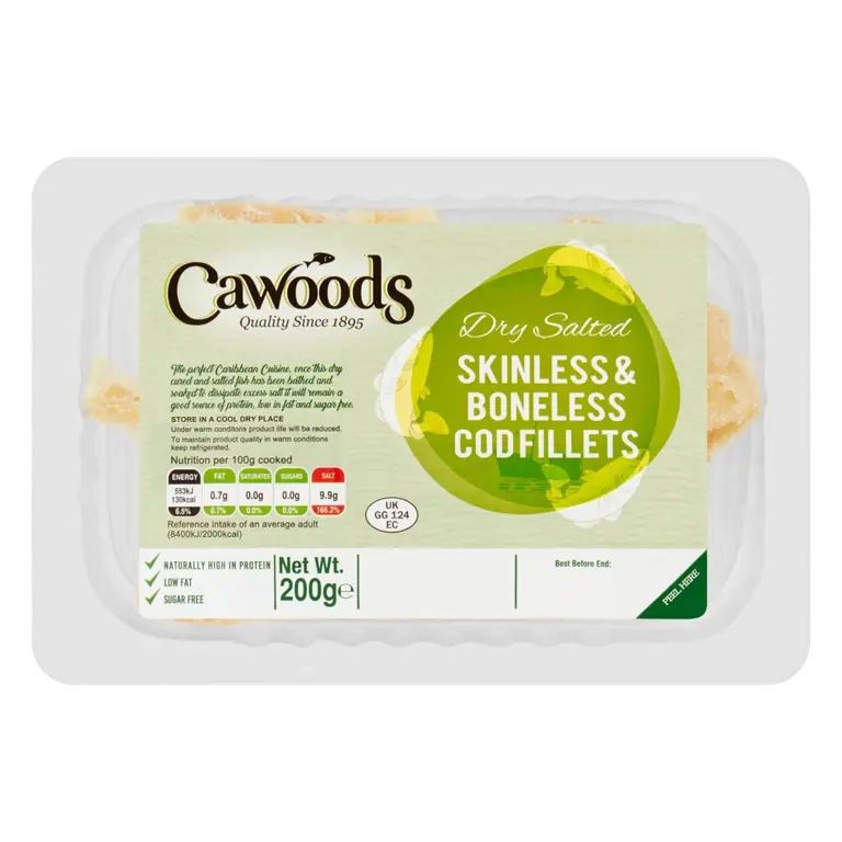 Skinless & Boneless Cod Fillets 200G