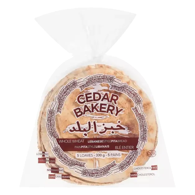 Pita Bread, Whole Wheat, Lebanese Style