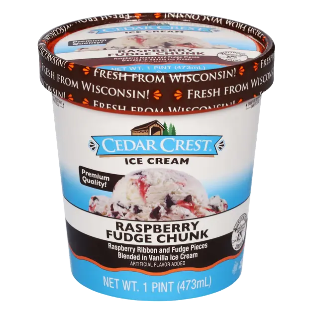 Cedar Crest Ice Cream Raspberry Fudge Chunk