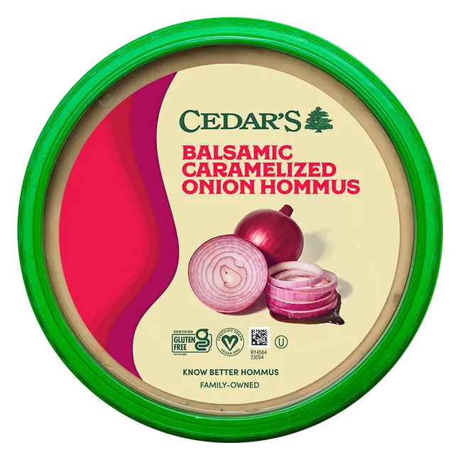 Gluten Free Balsamic Caramelized Onion Hommus