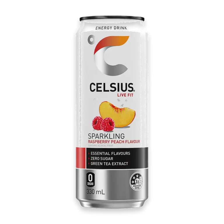 Live Fit Sparkling Energy Drink Raspberry Peach Can