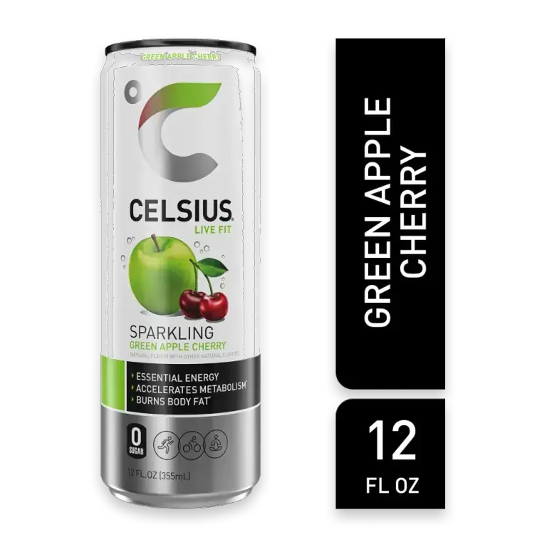 Sparkling Green Apple Cherry Energy Drink Can