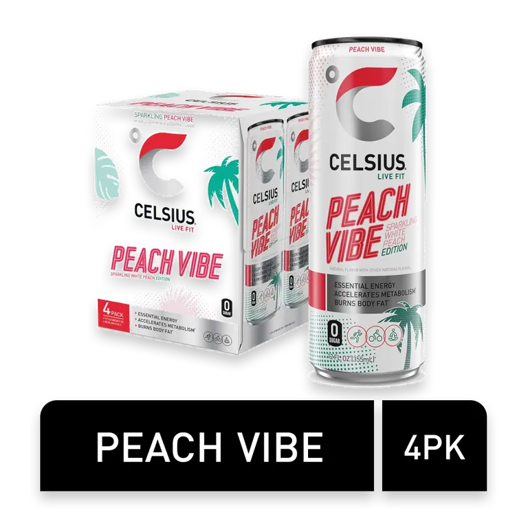Sparkling Peach Vibe Energy Drink Multipack Cans
