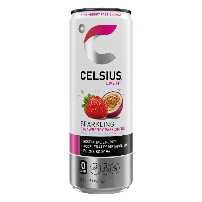 CELSIUS Sparkling Strawberry Passionfruit Functional Energy Drink, 12 fl oz: Caffeinated