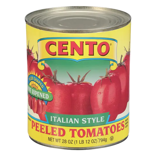 Italian Style Whole Peeled Tomatoes with Basil Leaf