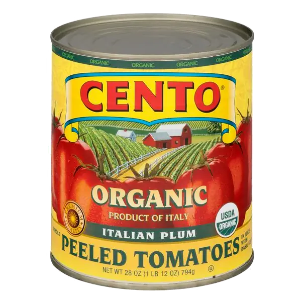 Tomatoes Whole Peeled Italian Plum with Basil Leaf Organic