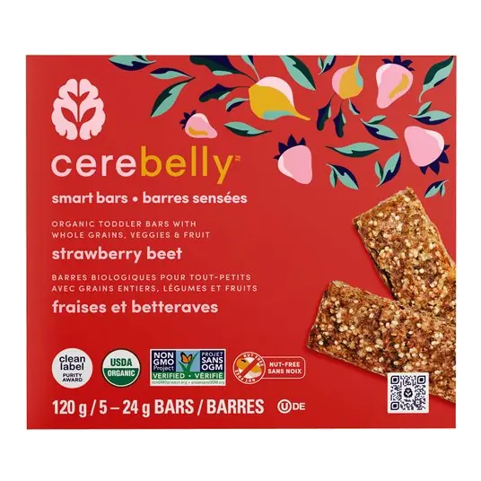 Organic Smart Bar Strawberry Beet 5 Pack 120 g