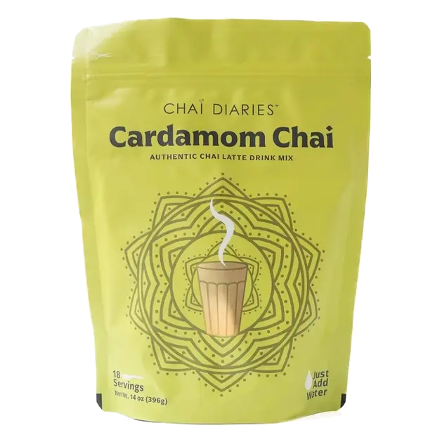 Chai Diaries Instant Cardamom Chai Latte Drink Mix, 14oz: Caffeinated