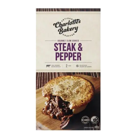 Slow Cooked Steak & Pepper Pies 2 Pack